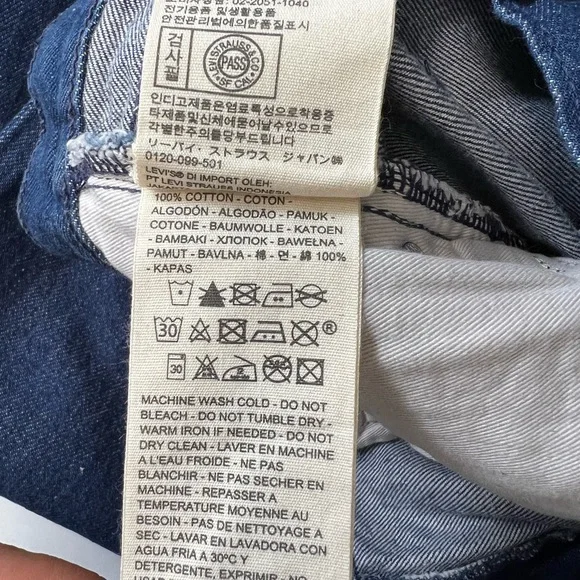 Levi's 31x29 70s High Slim Straight Wellthread Cotton Jeans Indigo Blue - Picture 7 of 7